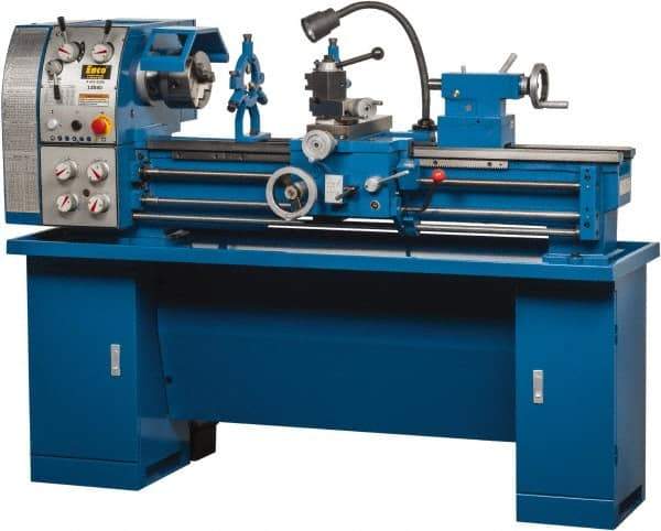 Enco - 12" Swing, 36" Between Centers, 110/220 Volt, Single Phase Bench Lathe - 5MT Taper, 1-1/2 hp, 65 to 1,810 RPM, 1-1/2" Bore Diam, 750mm Deep x 580mm High x 1,676mm Long - Industrial Tool & Supply