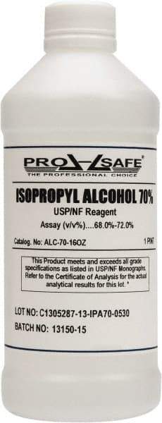 PRO-SAFE - 16 oz Isopropyl Alcohol Liquid - Comes in Bottle, 70% Isopropyl Alcohol - Industrial Tool & Supply