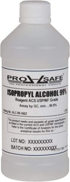 PRO-SAFE - 16 oz Isopropyl Alcohol Liquid - Comes in Bottle, 99% Isopropyl Alcohol - Industrial Tool & Supply