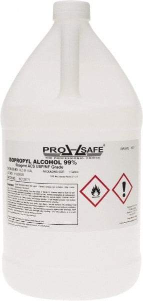 PRO-SAFE - 1 Gallon Isopropyl Alcohol Liquid - Comes in Bottle, 99% Isopropyl Alcohol - Industrial Tool & Supply