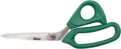 Clauss - 6" LOC, 9" OAL Stainless Steel Bent Shears - Rubber Offset Handle, For Paper, Fabric - Industrial Tool & Supply