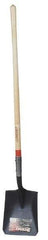 Razor-Back - 12" High x 9-1/2" Wide Square Steel Shovel - 48" Long Wood Straight Handle, Front Turned - Industrial Tool & Supply