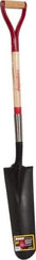 Razor-Back - 16" High x 6" Wide Tapered Steel Spade - 29" Long Wood D-Grip Handle, Front Turned - Industrial Tool & Supply