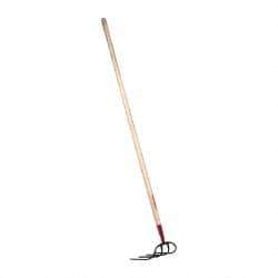 Razor-Back - Refuse Hook with 60" Straight Wood Handle - 4 Tines, 9" Tine Length - Industrial Tool & Supply