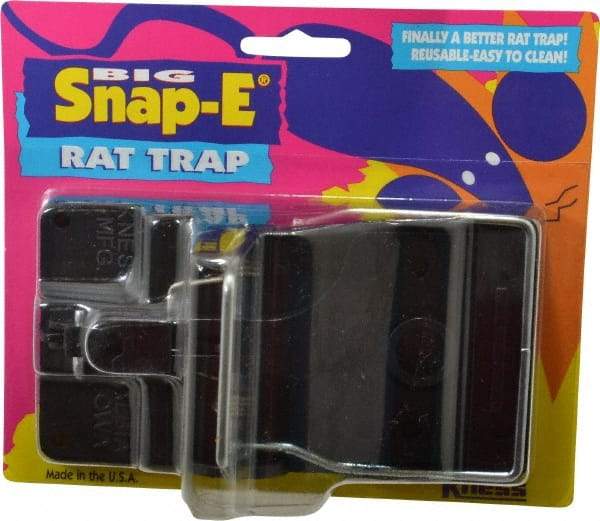 Made in USA - Snap Trap for Use on Rats - 5-1/2 Inch Long x 3 Inch Wide x 3-3/4 Inch High, Polystyrene and Steel - Industrial Tool & Supply