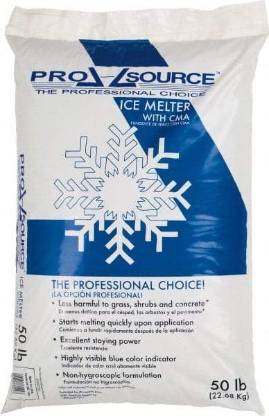 PRO-SOURCE - 50 Lb Bag Calcium Chloride, Potassium Chloride, Sodium Chloride Pellets - Effective to 0°F - Industrial Tool & Supply