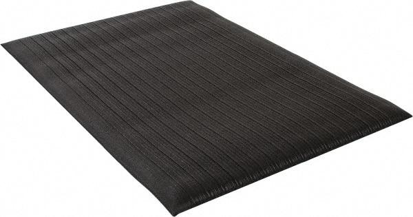 Wearwell - 3' Long x 2' Wide, Dry Environment, Anti-Fatigue Matting - Black, Vinyl with Vinyl Sponge Base, Rounded on 4 Sides - Industrial Tool & Supply