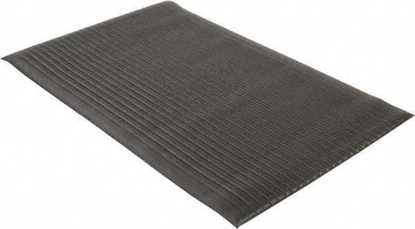 Wearwell - 5' Long x 3' Wide, Dry Environment, Anti-Fatigue Matting - Black, Vinyl with Vinyl Sponge Base, Rounded on 4 Sides - Industrial Tool & Supply