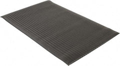 Wearwell - 5' Long x 3' Wide, Dry Environment, Anti-Fatigue Matting - Black, Vinyl with Vinyl Sponge Base, Rounded on 4 Sides - Industrial Tool & Supply