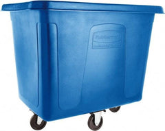 Rubbermaid - 500 Lb Load Capacity, 16 Cu Ft, 12.9 Bushels, Polyethylene Cube Truck - 31" Wide x 43-3/4" Long x 37" High, Dark Blue - Industrial Tool & Supply