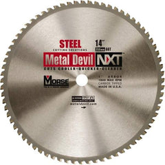 M.K. MORSE - 14" Diam, 1" Arbor Hole Diam, 66 Tooth Wet & Dry Cut Saw Blade - Steel, Standard Round Arbor - Industrial Tool & Supply