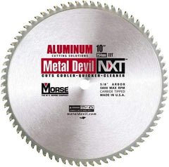 M.K. MORSE - 10" Diam, 5/8" Arbor Hole Diam, 72 Tooth Wet & Dry Cut Saw Blade - Steel, Standard Round Arbor - Industrial Tool & Supply