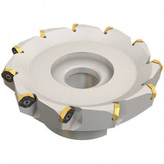 Iscar - 89.4mm Cut Diam, 27mm Arbor Hole, 4.6mm Max Depth of Cut, 50° Indexable Chamfer & Angle Face Mill - 6 Inserts, IQ845 SYHU 07.. Insert, Right Hand Cut, Through Coolant, Series DoveIQMill - Industrial Tool & Supply