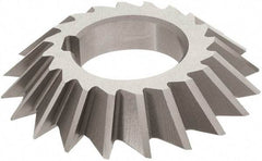 Keo - 3" Diam x 1/2" Width of Cut, 60° Included Angle, Arbor Connection, High Speed Steel Single Angle Cutter - Left Hand Cut, TiN Coated - Industrial Tool & Supply