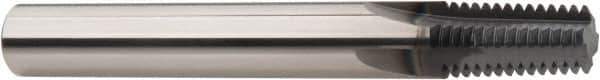 Niagara Cutter - 1/16-27 Thread, 1/4" Shank Diam, AlCrN Coating, Solid Carbide Straight Flute Thread Mill - 3 Flutes, 2-1/2" OAL, 1/16" Min Noml Diameter - Industrial Tool & Supply