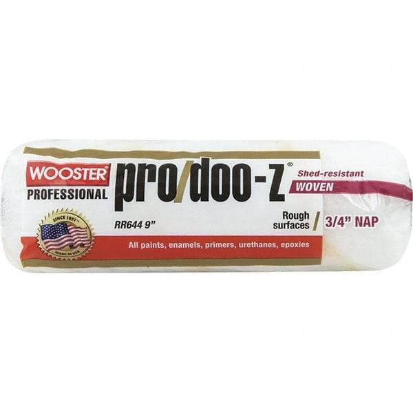 Wooster Brush - 3/4" Nap, 9" Wide Paint General Purpose Roller Cover - Smooth Texture, Fabric - Industrial Tool & Supply