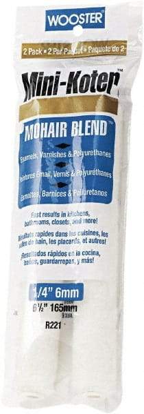 Wooster Brush - 1/4" Nap, 6-1/2" Wide Paint General Purpose Roller Cover - Very Smooth Texture, Fabric - Industrial Tool & Supply