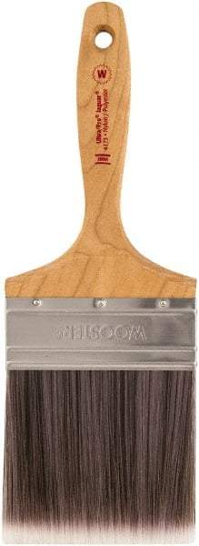 Wooster Brush - 4" Synthetic Wall Brush - 3-15/16" Bristle Length, Maple Handle - Industrial Tool & Supply