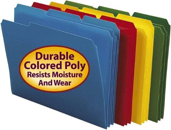 SMEAD - 8-1/2 x 11", Letter Size, Assorted Colors, File Folders with Top Tab - Assorted Tab Cut Location - Industrial Tool & Supply