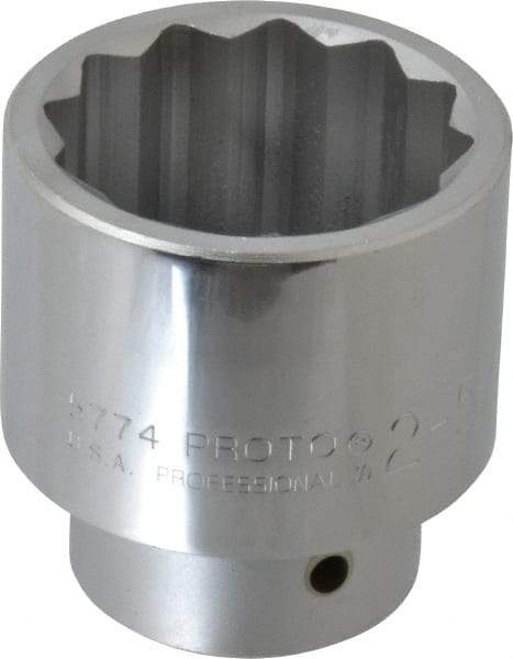 Proto - 2-5/16", 1" Drive, Standard Hand Socket - 12 Points, 3-17/64" OAL, Alloy Steel, Satin Finish - Industrial Tool & Supply