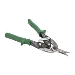 Paramount - 1-1/4" Length of Cut, Right Pattern Aviation Snip - 9-3/4" OAL, Steel Handle, 4047 Molybenum Alloy Steel Blade, 18 AWG Steel Capacity - Industrial Tool & Supply