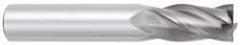 OSG - 7/8", 1-1/2" LOC, 7/8" Shank Diam, 4" OAL, 4 Flute, Solid Carbide Square End Mill - Single End, TiCN Finish, Spiral Flute, 30° Helix, Centercutting, Right Hand Cut, Right Hand Flute, Series 404 - Industrial Tool & Supply