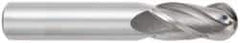OSG - 1" Diam, 2-1/4" LOC, 4 Flute Solid Carbide Ball End Mill - TiCN Finish, Single End, 5" OAL, 1" Shank Diam, Spiral Flute - Industrial Tool & Supply