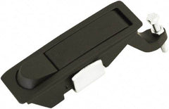 Made in USA - 4.29" Long x 1.61" Wide x 3.31" High, Lever Latch - Zinc Plated Steel, with Black Powder Coat Finish - Industrial Tool & Supply