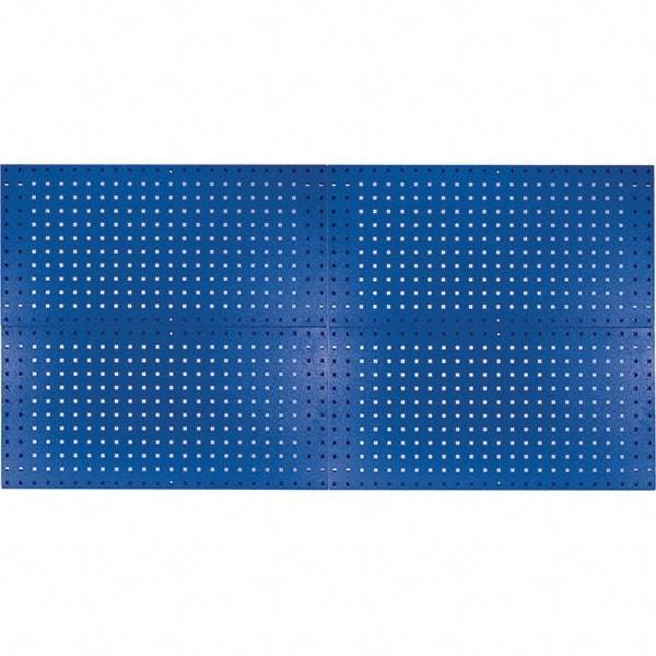 Kennedy - 18" Wide x 36" High Industrial Steel Tool Peg Board System - 4 Panels, 60 Hooks, Steel, Blue - Industrial Tool & Supply