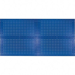 Kennedy - 18" Wide x 36" High Industrial Steel Tool Peg Board System - 4 Panels, 60 Hooks, Steel, Blue - Industrial Tool & Supply