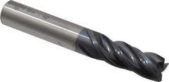 Accupro - 3/8", 4 Flute, Single End, Solid Carbide, Corner Chamfer End Mill - 2-1/2" OAL, Right Hand Flute, 1" LOC, Right Hand Cut - Industrial Tool & Supply