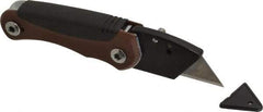 Paramount - Fixed Folding Utility Knife - 2-3/8" Blade, Molded Rubberized Handle, 1 Blade Included - Industrial Tool & Supply