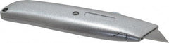 Paramount - Retractable Utility Knife - 2-3/8" Blade, Zinc Handle, 2 Blades Included - Industrial Tool & Supply