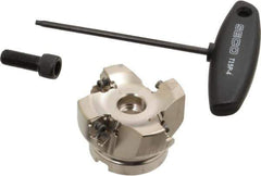 Seco - 4 Inserts, 2-1/2" Cut Diam, 3/4" Arbor Diam, 0.295" Max Depth of Cut, Indexable Square-Shoulder Face Mill - 0/90° Lead Angle, 1.57" High, XNEX 0806.. Insert Compatibility, Through Coolant, Series Square 6 - Industrial Tool & Supply