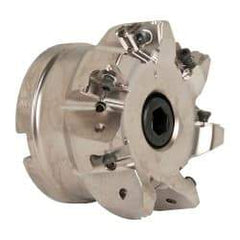 Seco - 7 Inserts, 3" Cut Diam, 1" Arbor Diam, 0.295" Max Depth of Cut, Indexable Square-Shoulder Face Mill - 0/90° Lead Angle, 1.97" High, XNEX 0806.. Insert Compatibility, Through Coolant, Series Square 6 - Industrial Tool & Supply