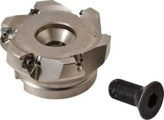 Seco - 6 Inserts, 4" Cut Diam, 1-1/2" Arbor Diam, 0.295" Max Depth of Cut, Indexable Square-Shoulder Face Mill - 0/90° Lead Angle, 1.97" High, XNEX 0806.. Insert Compatibility, Through Coolant, Series Square 6 - Industrial Tool & Supply