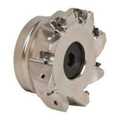 Seco - 8 Inserts, 4" Cut Diam, 1-1/2" Arbor Diam, 0.295" Max Depth of Cut, Indexable Square-Shoulder Face Mill - 0/90° Lead Angle, 1.97" High, XNEX 0806.. Insert Compatibility, Through Coolant, Series Square 6 - Industrial Tool & Supply