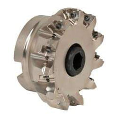 Seco - 11 Inserts, 4" Cut Diam, 1-1/2" Arbor Diam, 0.295" Max Depth of Cut, Indexable Square-Shoulder Face Mill - 0/90° Lead Angle, 1.97" High, XNEX 0806.. Insert Compatibility, Through Coolant, Series Square 6 - Industrial Tool & Supply