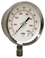 Winters - 4" Dial, 1/4 Thread, 30-0-60 Scale Range, Pressure Gauge - Lower Connection Mount, Accurate to 1% of Scale - Industrial Tool & Supply