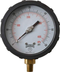 Winters - 4" Dial, 1/4 Thread, 0-60 Scale Range, Pressure Gauge - Lower Connection Mount, Accurate to 1% of Scale - Industrial Tool & Supply