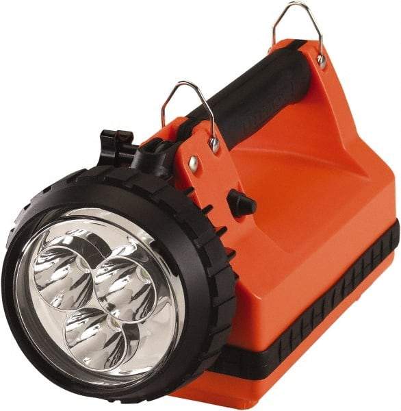 Streamlight - White LED Bulb, 540 Lumens, Spotlight/Lantern Flashlight - Orange Plastic Body, 1 6V Battery Included - Industrial Tool & Supply