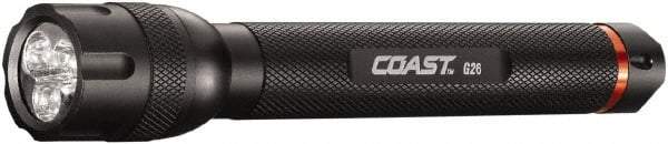 Coast Cutlery - White LED Bulb, 120 Lumens, Industrial/Tactical Flashlight - Black Aluminum Body, 2 AA Alkaline Batteries Included - Industrial Tool & Supply