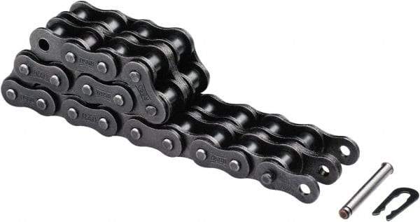 U.S. Tsubaki - 5/8" Pitch, ANSI 50, Solid Roller Chain - Chain No. 50, 8,240 Lb. Capacity, 0.4" Roller Diam, 3/8" Roller Width - Industrial Tool & Supply
