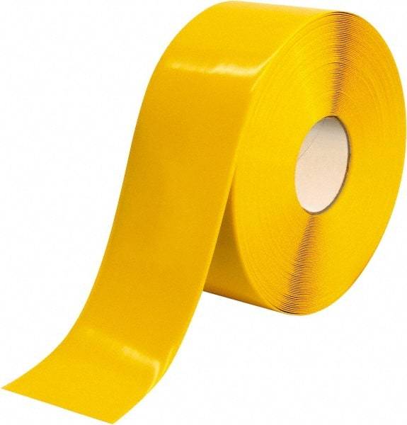 PRO-SAFE - Yellow Solid Color PVC Tape - 4" Wide x 100' Long x 50 mil Thick, General Traffic - Industrial Tool & Supply