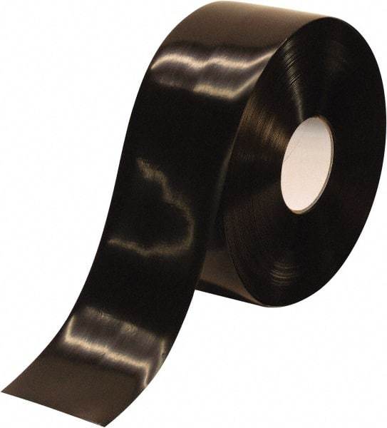 PRO-SAFE - Black Solid Color PVC Tape - 4" Wide x 100' Long x 50 mil Thick, General Traffic - Industrial Tool & Supply