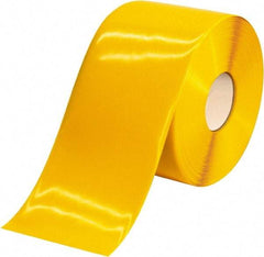 PRO-SAFE - Yellow Solid Color PVC Tape - 6" Wide x 100' Long x 50 mil Thick, General Traffic - Industrial Tool & Supply