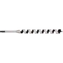 Irwin - 1-1/4", 7/16" Diam Hex Shank, 17" Overall Length with 15" Twist, Ship Auger Bit - Industrial Tool & Supply