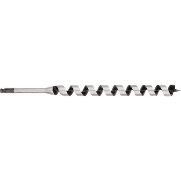 Irwin - 1-1/8", 7/16" Diam Hex Shank, 17" Overall Length with 15" Twist, Ship Auger Bit - Industrial Tool & Supply