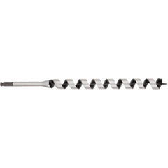 Irwin - 1-1/8", 7/16" Diam Hex Shank, 17" Overall Length with 15" Twist, Ship Auger Bit - Industrial Tool & Supply