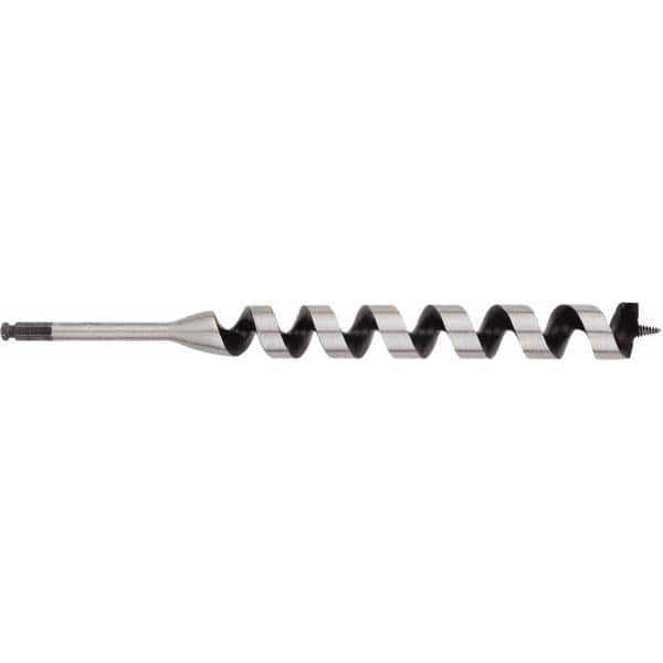 Irwin - 1-3/8", 3/8" Diam Hex Shank, 17" Overall Length with 15" Twist, Ship Auger Bit - Industrial Tool & Supply
